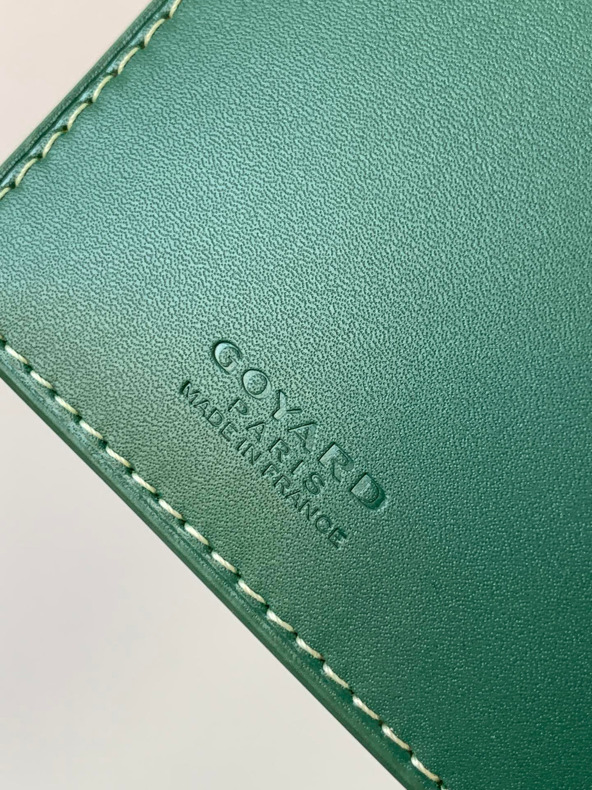 Goyard Richelieu Checkbook Wallet 19 in Green Goyardine Canvas and Calfskin