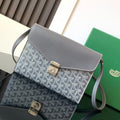 Goyard Chypre Wallet-Pouch 21 in Gray Goyardine Canvas and Calfskin