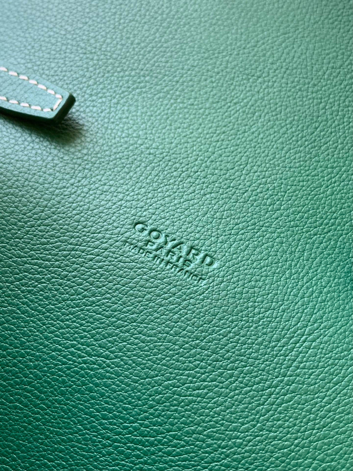 Goyard Chypre Wallet-Pouch 21 in Green Goyardine Canvas and Calfskin