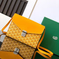 Goyard Chypre Wallet-Pouch 21 in Yellow Goyardine Canvas and Calfskin