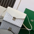 Goyard Chypre Wallet-Pouch 21 in White Goyardine Canvas and Calfskin