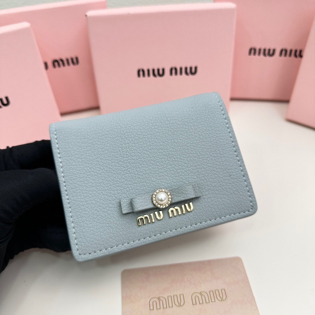 Small Wallet 11 in Blue Pastel Calfskin