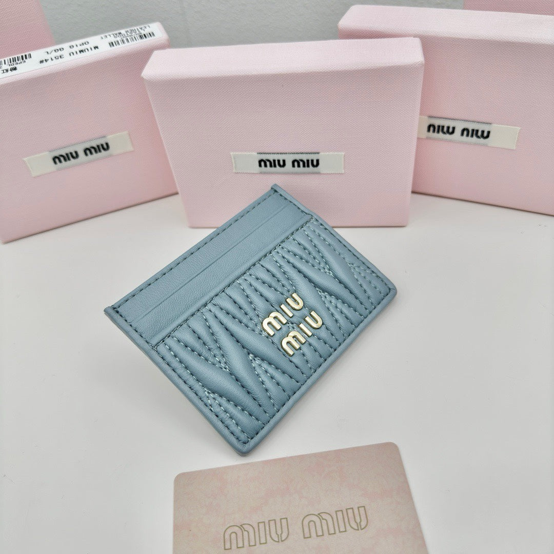 Small Cardholder 10 in Blue Pastel Lambskin