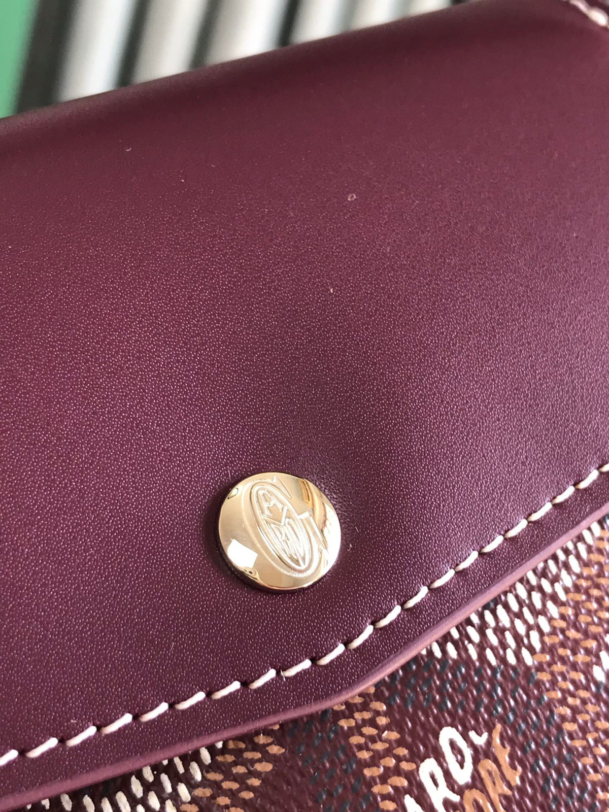 Goyard Saint-Gabriel Wallet 12 in Wine Red Calfskin and Goyardine Canvas