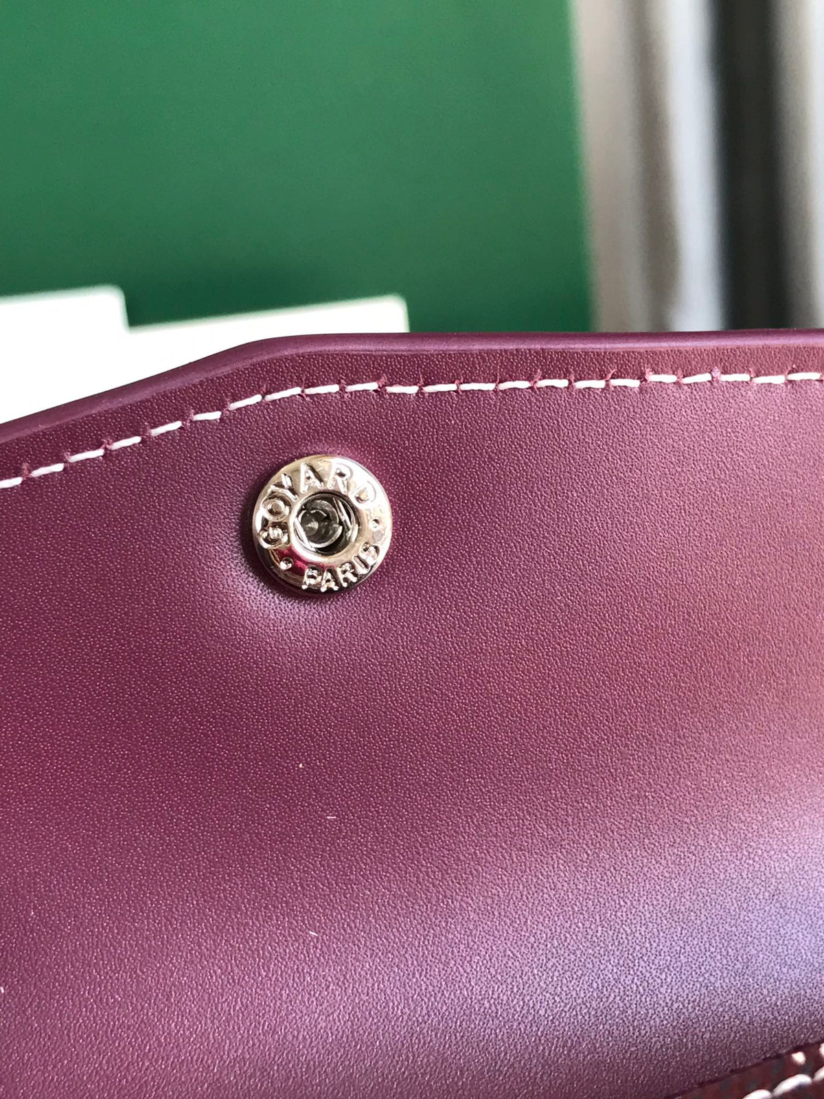 Goyard Saint-Gabriel Wallet 12 in Wine Red Calfskin and Goyardine Canvas