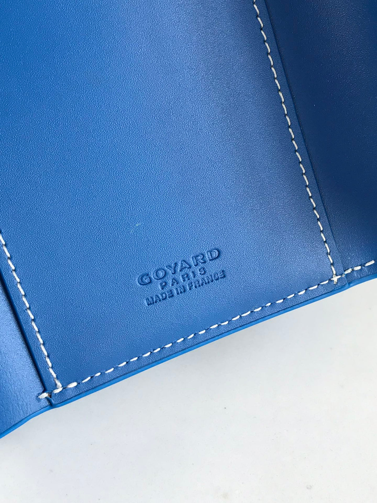 Goyard Saint-Gabriel Wallet 12 in Sapphire Blue Calfskin and Goyardine Canvas