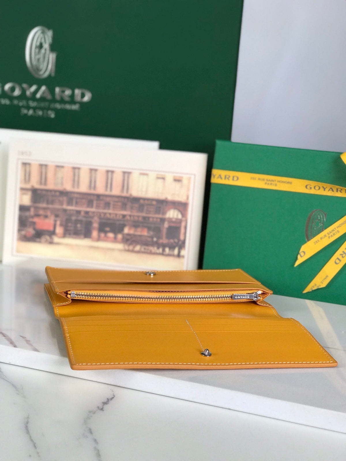 Goyard Richelieu Wallet 19 in Yellow Goyardine Canvas
