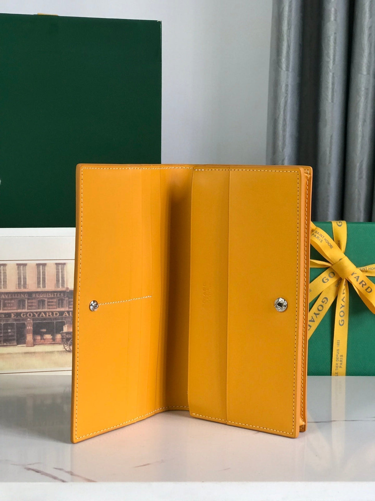 Goyard Richelieu Wallet 19 in Yellow Goyardine Canvas