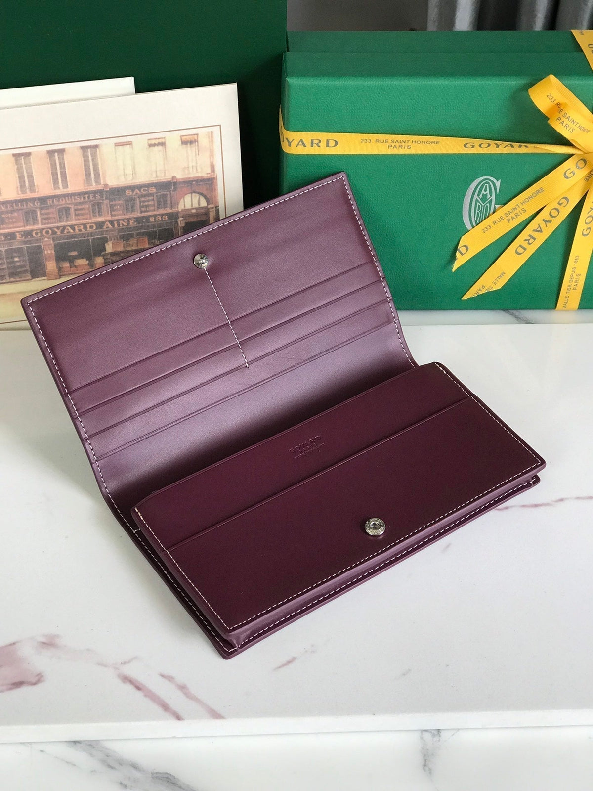 Goyard Richelieu Wallet 19 in Wine Red Goyardine Canvas