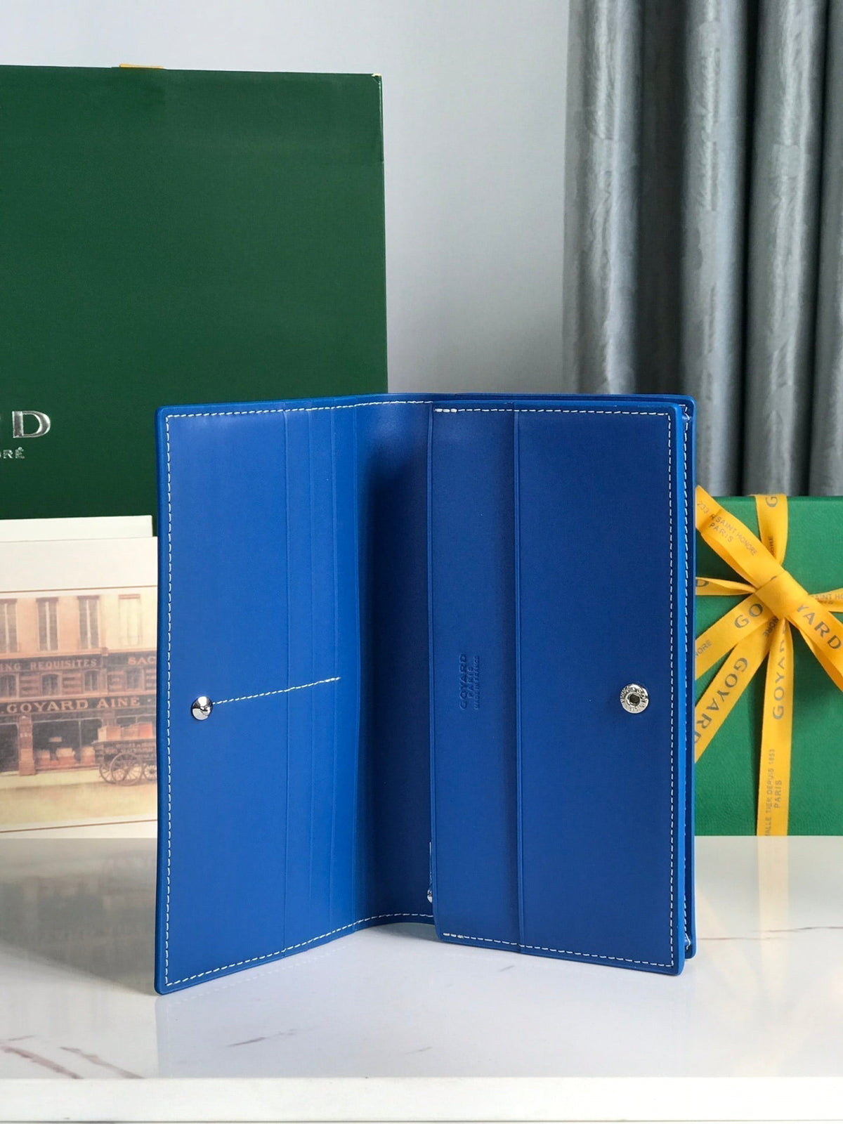 Goyard Richelieu Wallet 19 in Sapphire Blue Goyardine Canvas