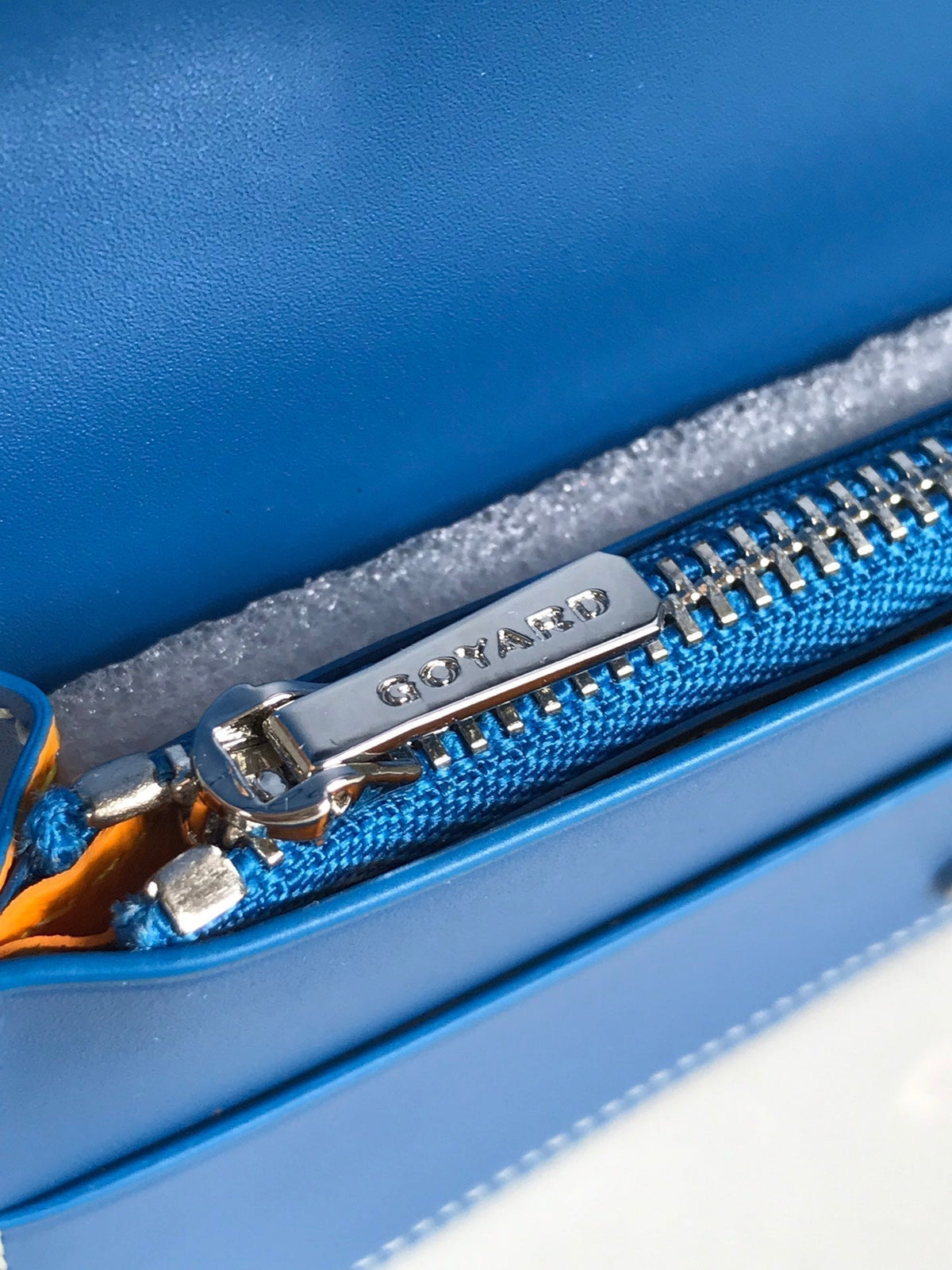 Goyard Richelieu Wallet 19 in Sapphire Blue Goyardine Canvas