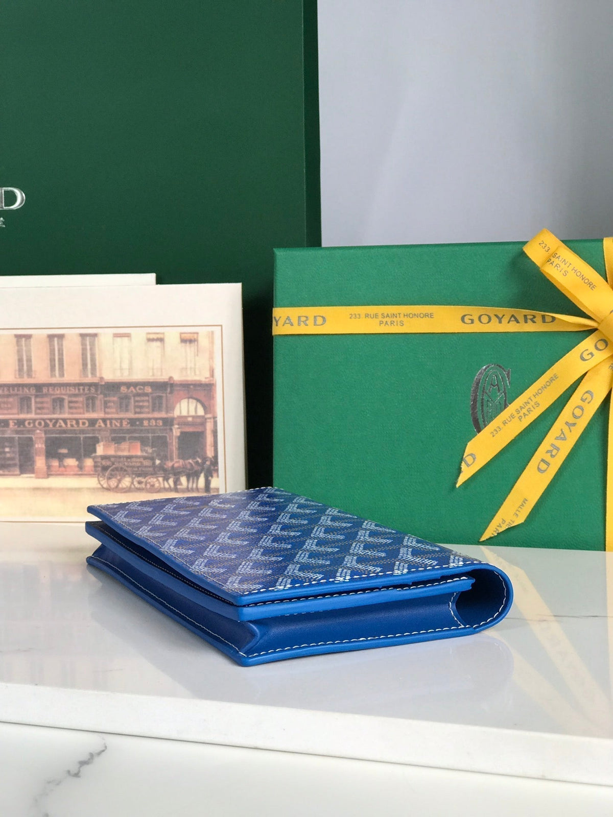Goyard Richelieu Wallet 19 in Sapphire Blue Goyardine Canvas