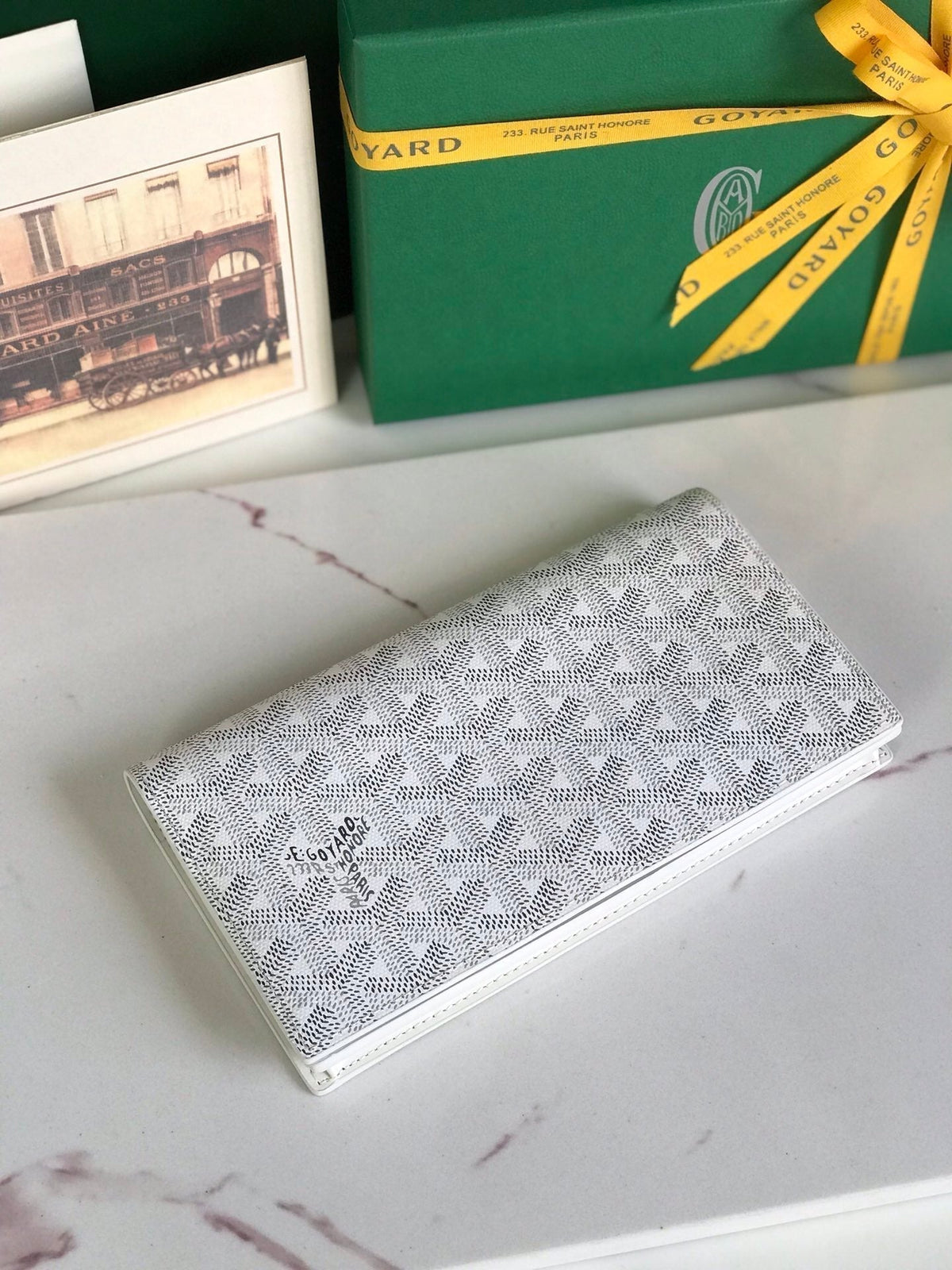 Goyard Richelieu Wallet 19 in White Goyardine Canvas