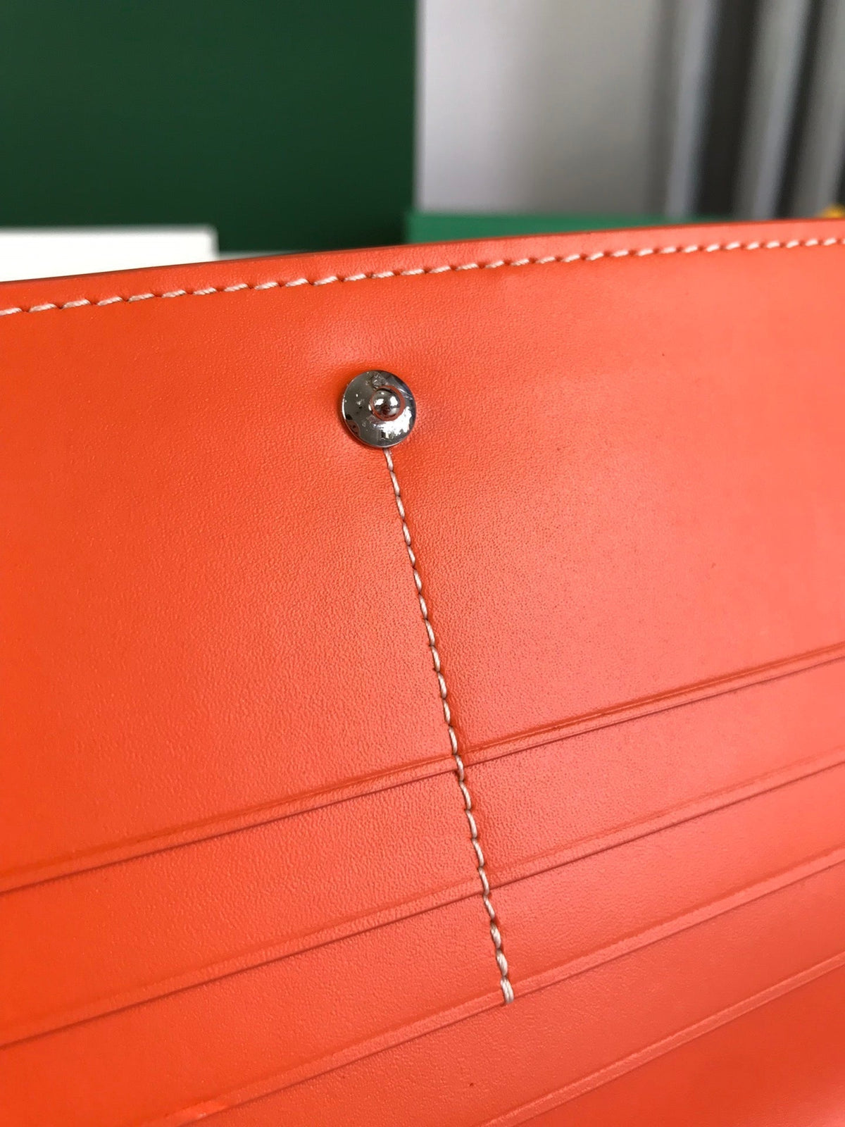 Goyard Richelieu Wallet 19 in Orange Goyardine Canvas