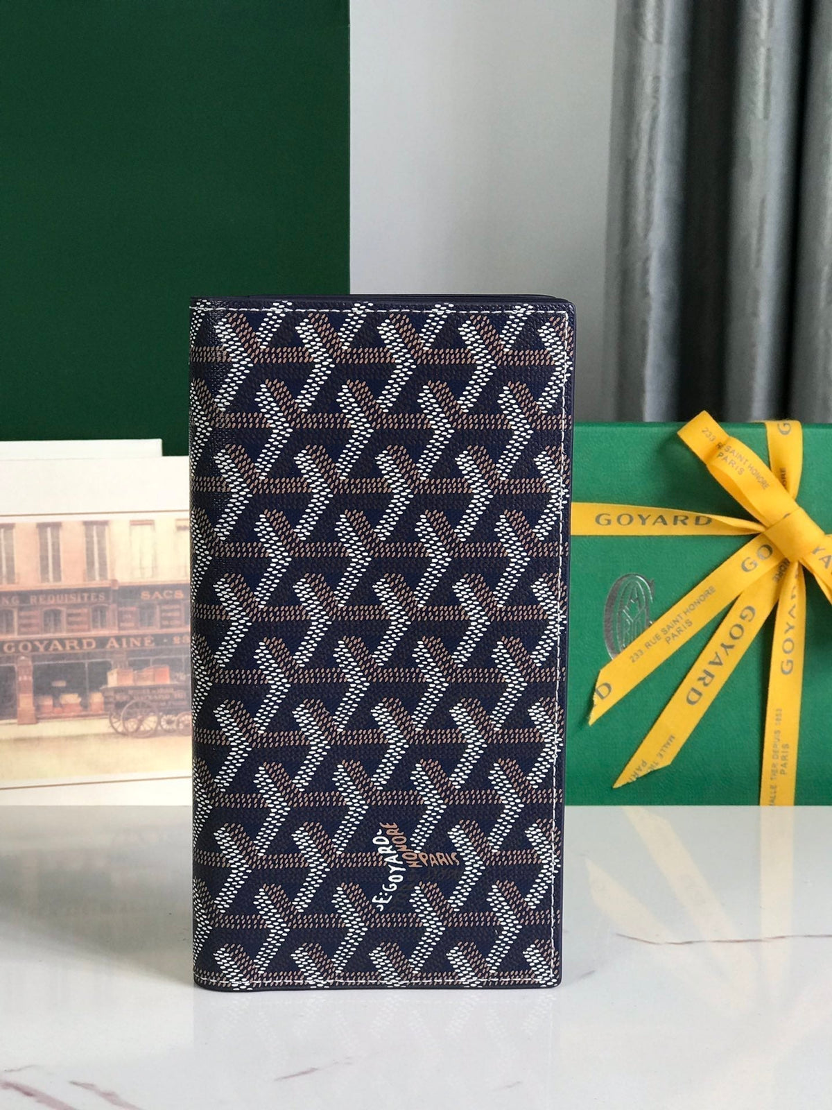 Goyard Richelieu Wallet 19 in Navy Blue Goyardine Canvas