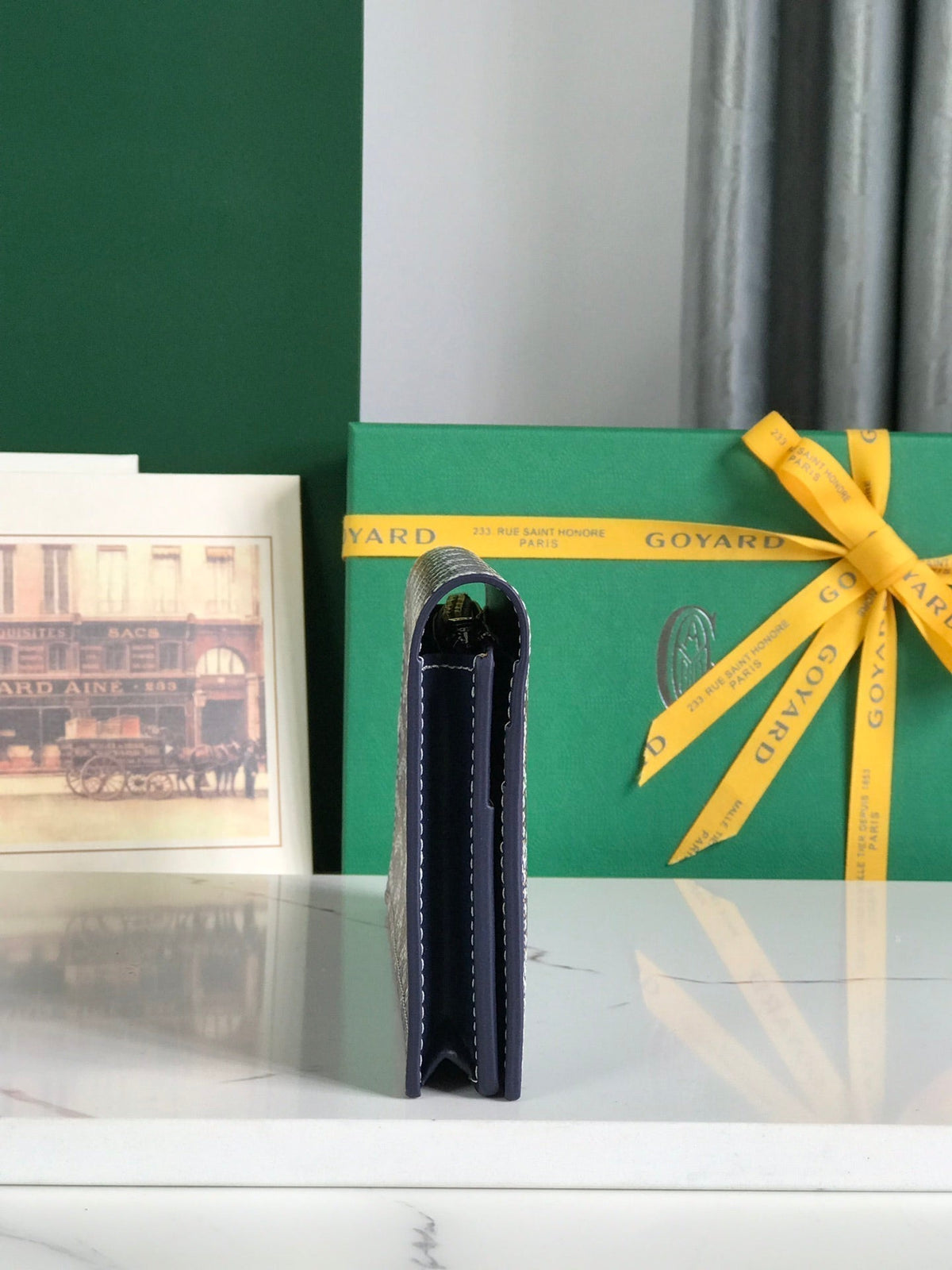 Goyard Richelieu Wallet 19 in Navy Blue Goyardine Canvas
