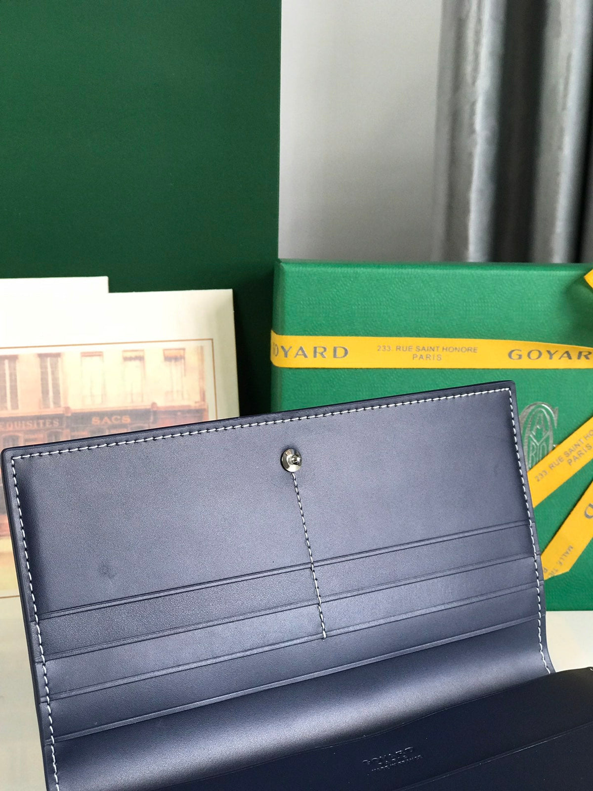 Goyard Richelieu Wallet 19 in Navy Blue Goyardine Canvas
