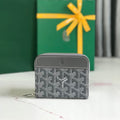Goyard Matignon Mini Wallet 11 in Gray Goyardine Canvas and Calfskin