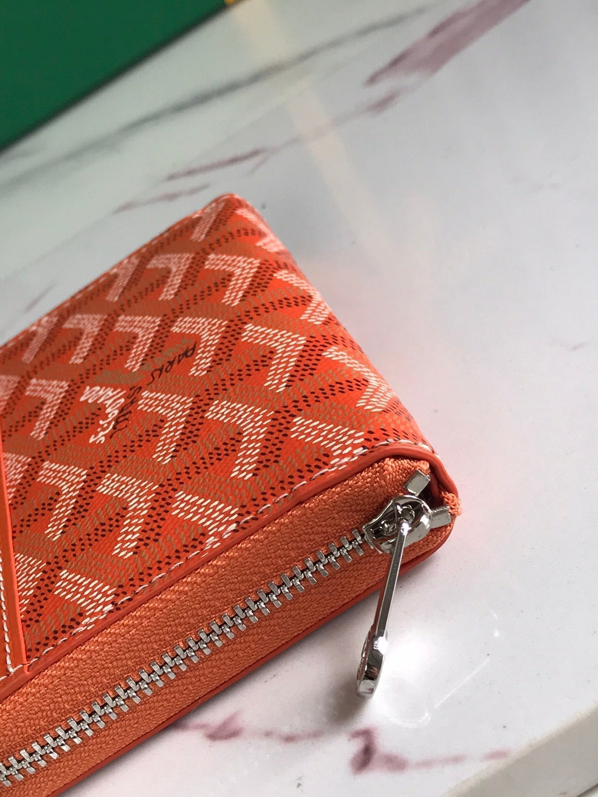Goyard Matignon Mini Wallet 11 in Orange Goyardine Canvas and Calfskin