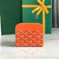 Goyard Matignon Mini Wallet 11 in Orange Goyardine Canvas and Calfskin