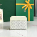 Goyard Matignon Mini Wallet 11 in White Goyardine Canvas and Calfskin