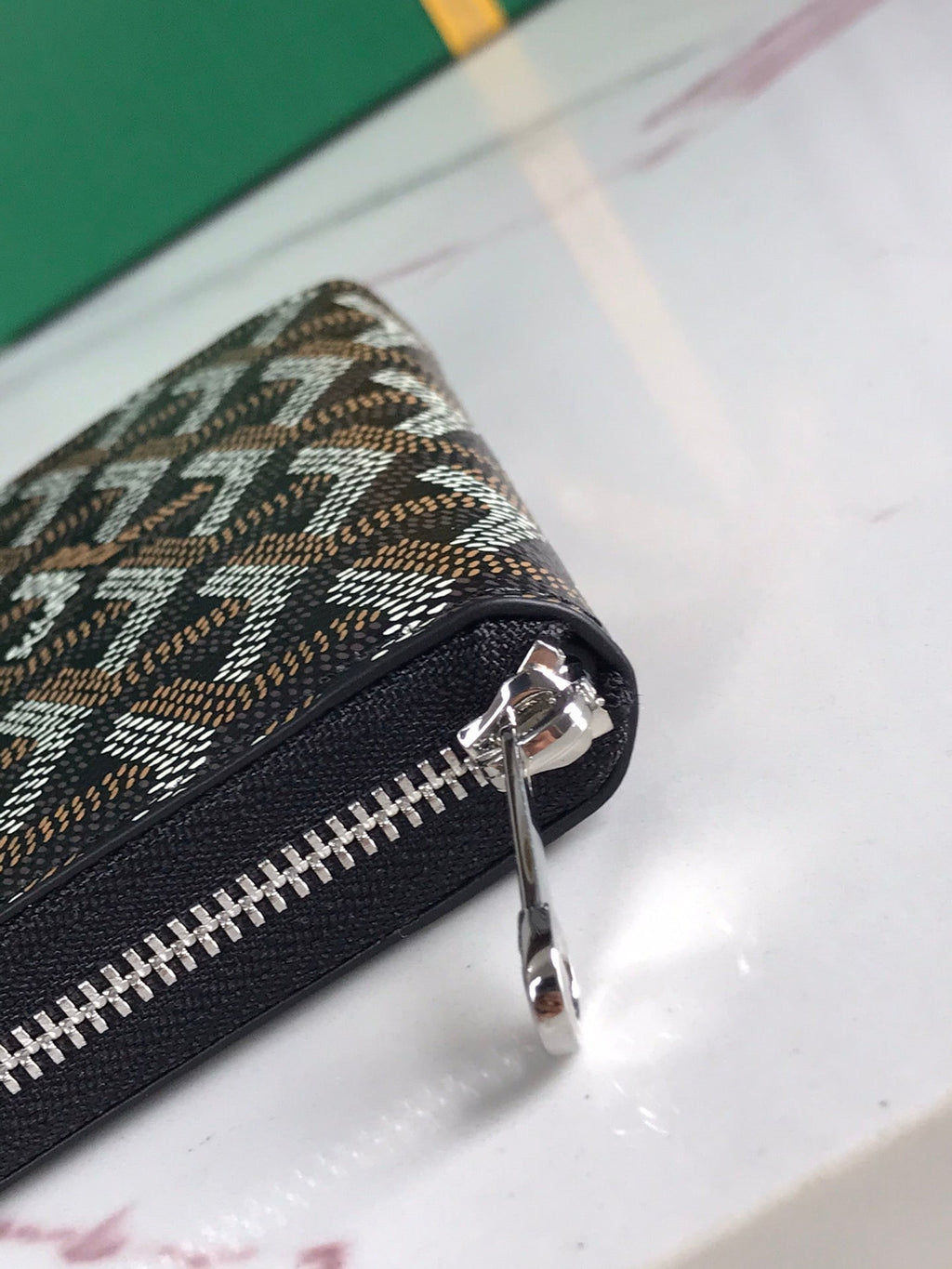 Goyard Matignon Mini Wallet 11 in Black Goyardine Canvas and Calfskin
