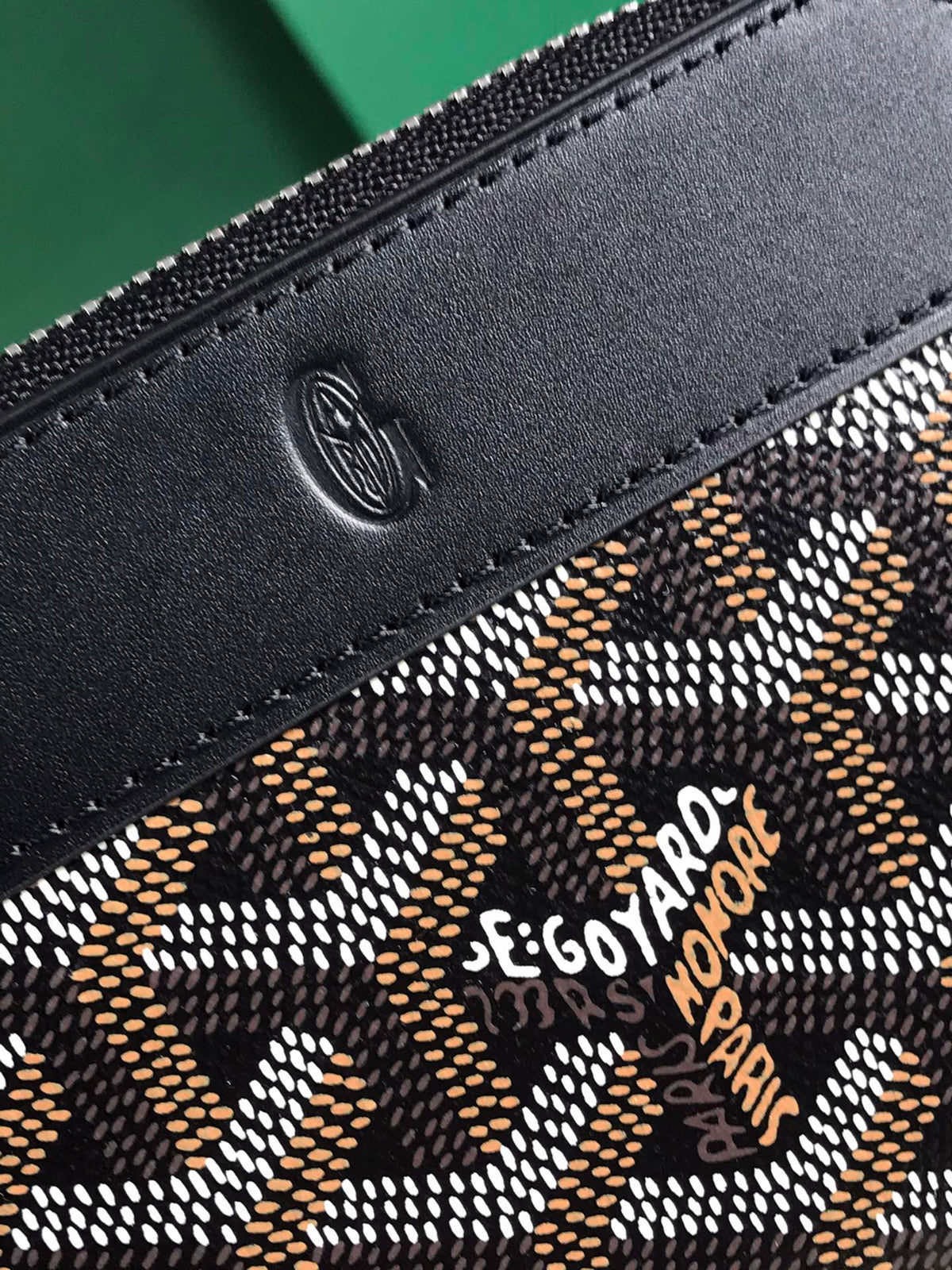 Goyard Matignon Mini Wallet 11 in Black Goyardine Canvas and Calfskin