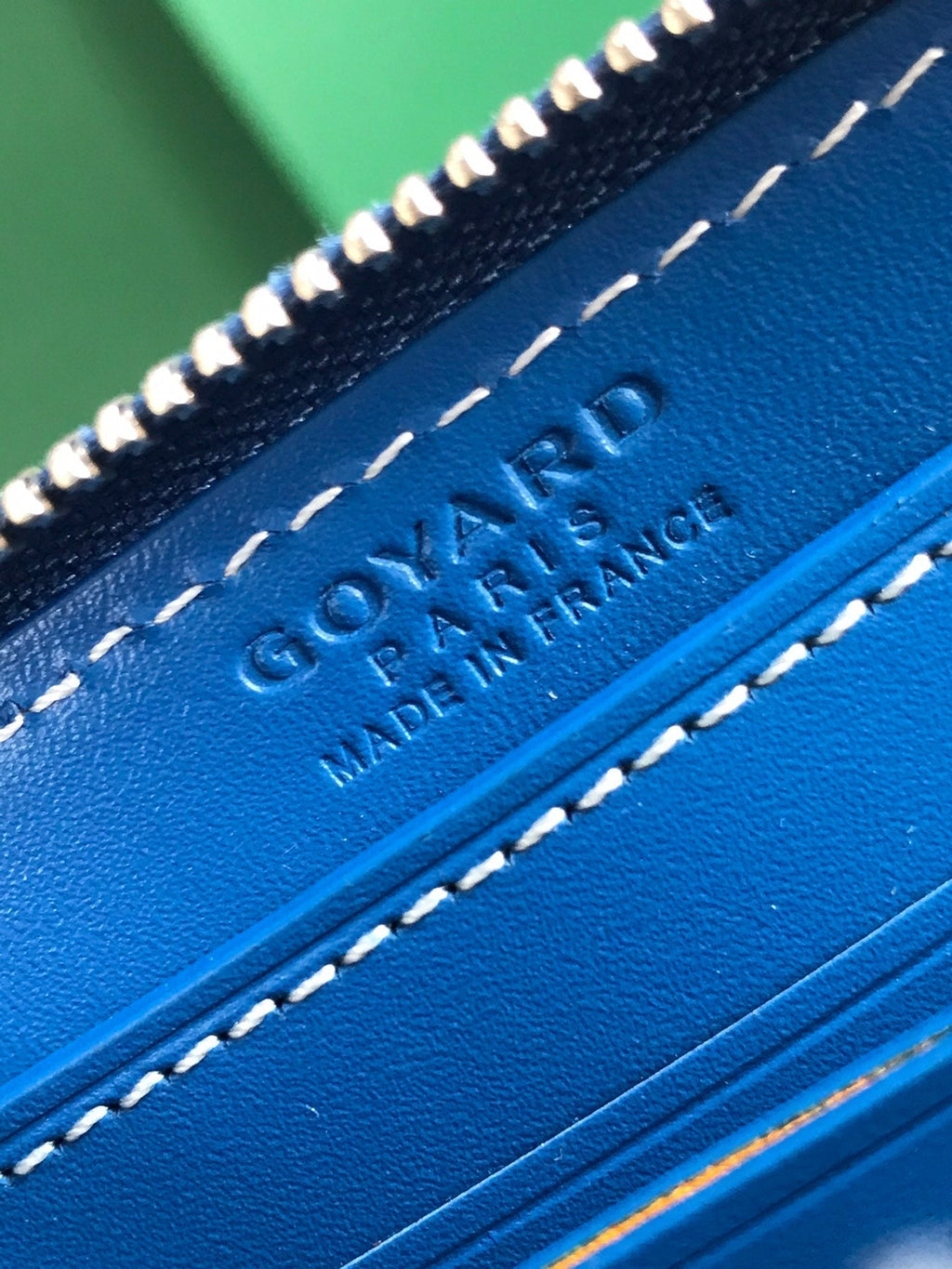 Goyard Matignon Mini Wallet 11 in Sapphire Blue Goyardine Canvas and Calfskin
