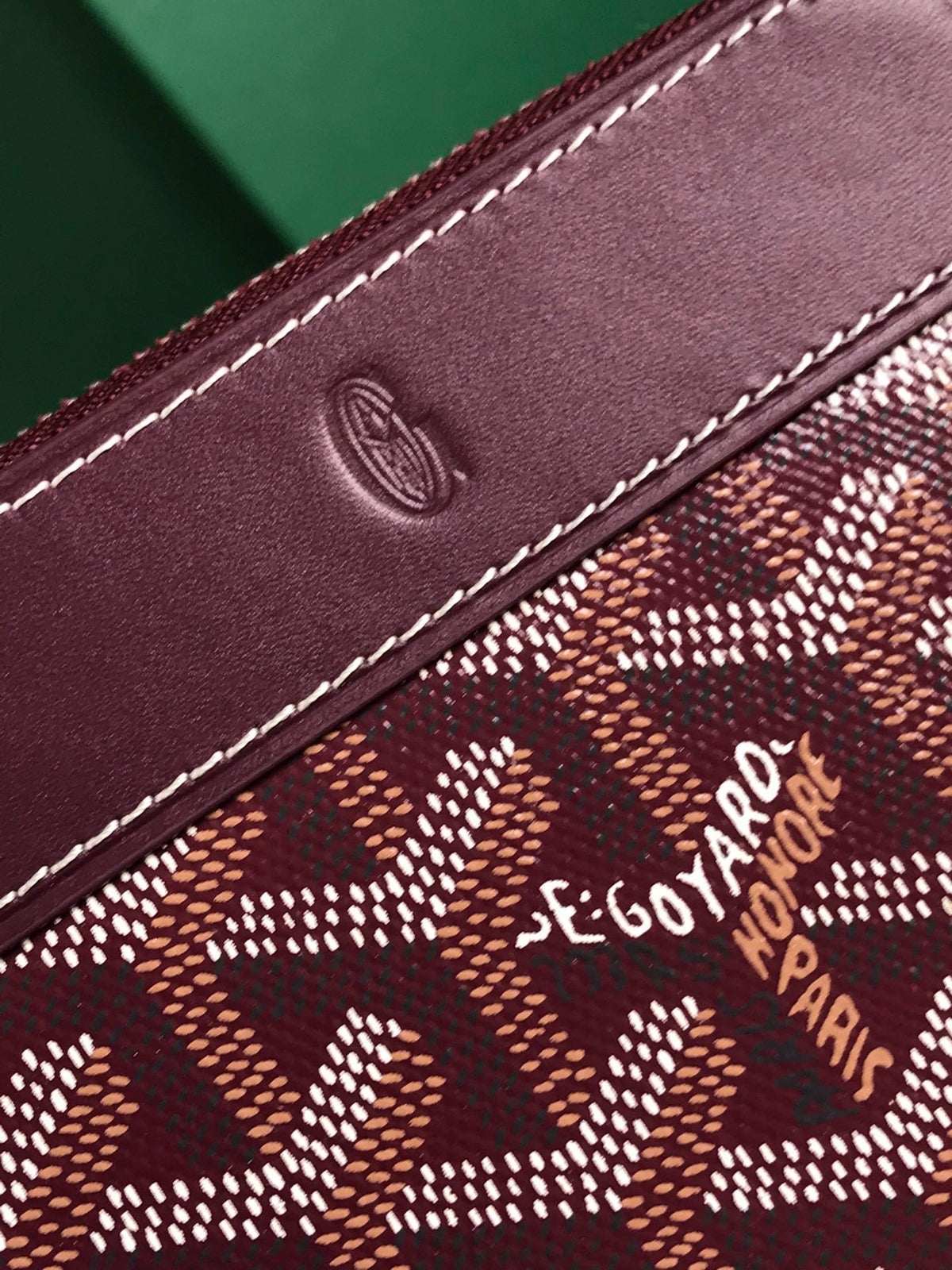 Goyard Matignon Mini Wallet 11 in Wine Red Goyardine Canvas and Calfskin