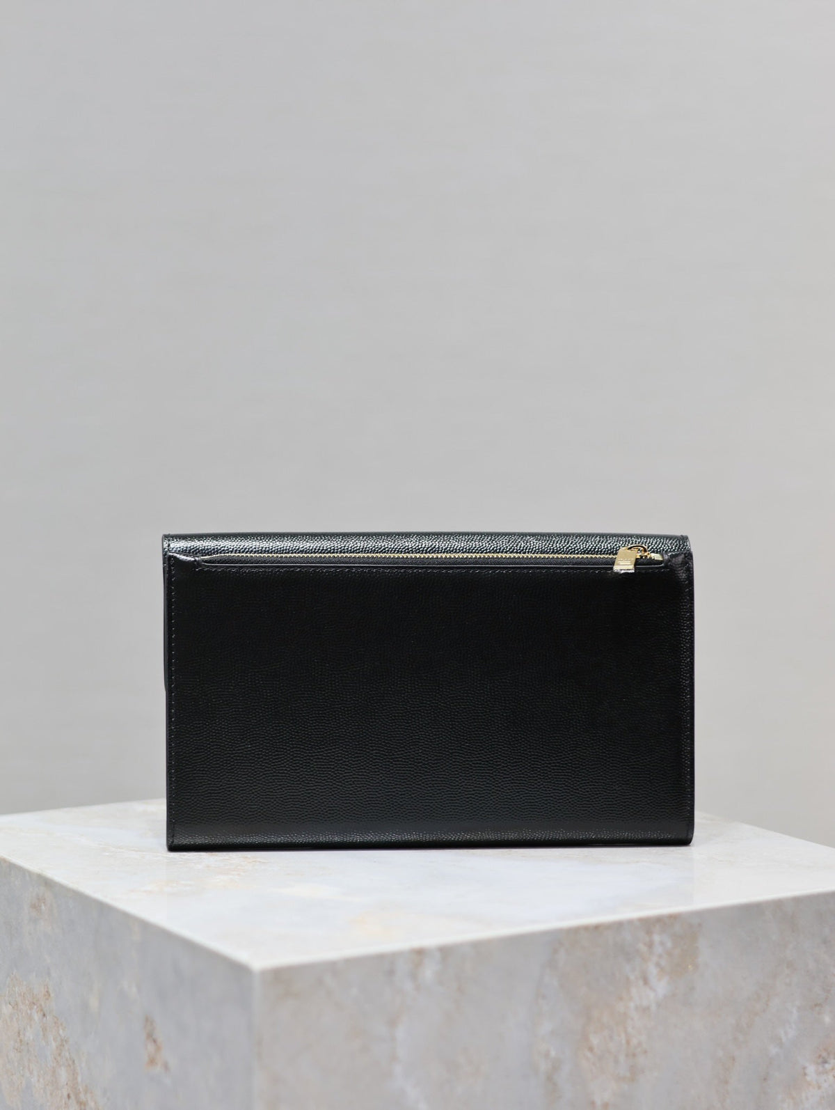 Saint Laurent Uptown Wallet 21 in Black Calfskin Gold Logo