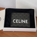 Celine 25S Card Holder with Triomphe Logo Print 11 in Black Triomphe Calfskin