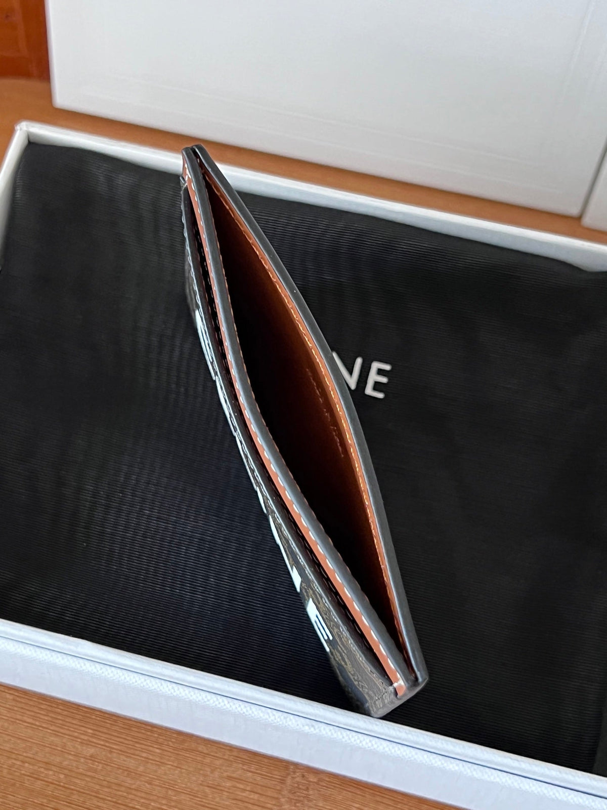 Celine 25S Card Holder 10 in Brown Triomphe Canvas with Print